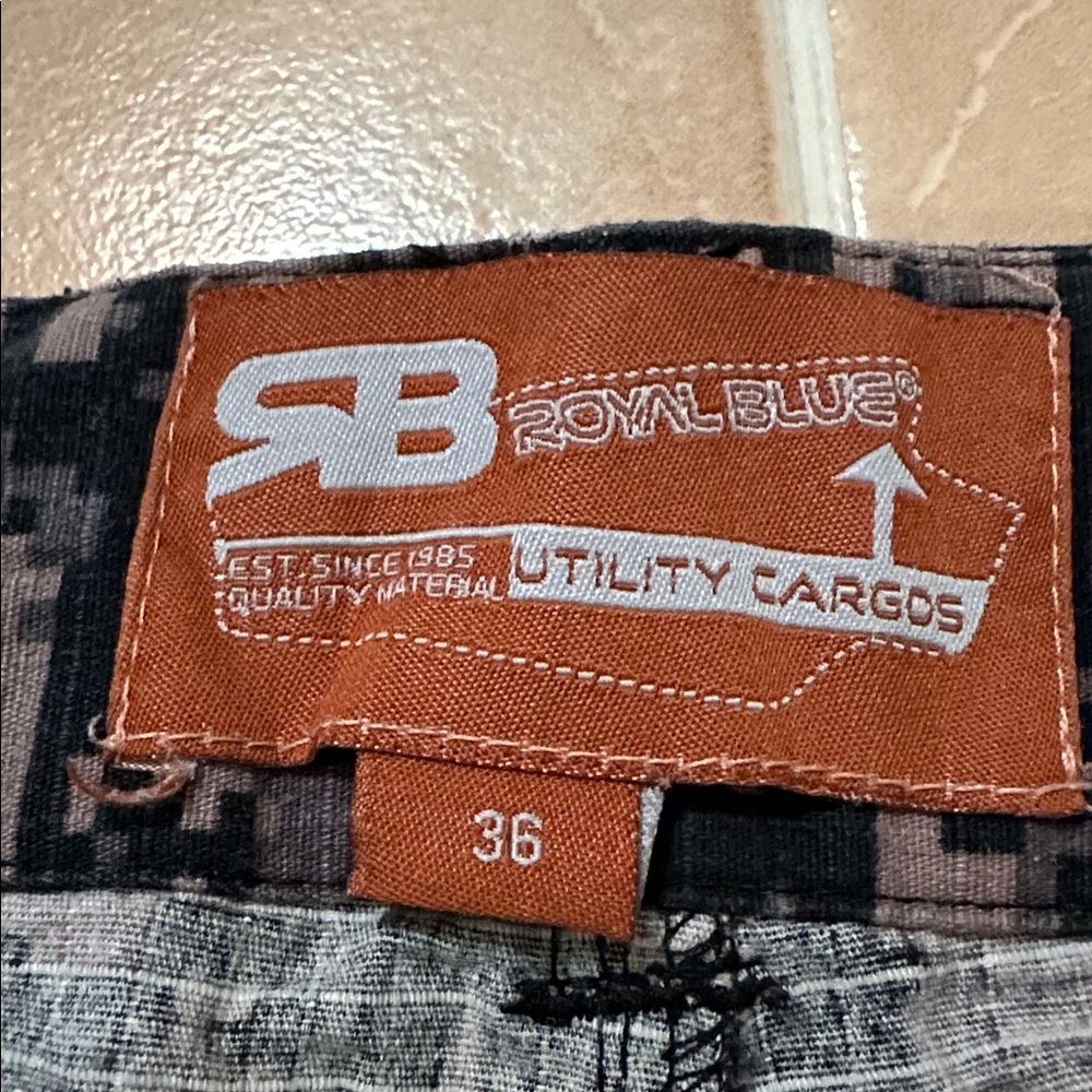 Royal Blue Digital Camo Cargo Shorts - Picture 2 of 9